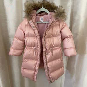 GAP girls winter puff jacket w/detachable fur